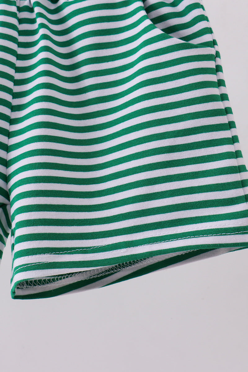 Premium Green&white stripe shorts - Aaria Tees Aaria Tees