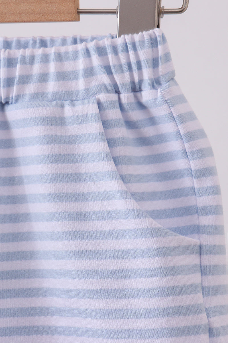 Premium Blue&white stripe shorts - Aaria Tees Aaria Tees