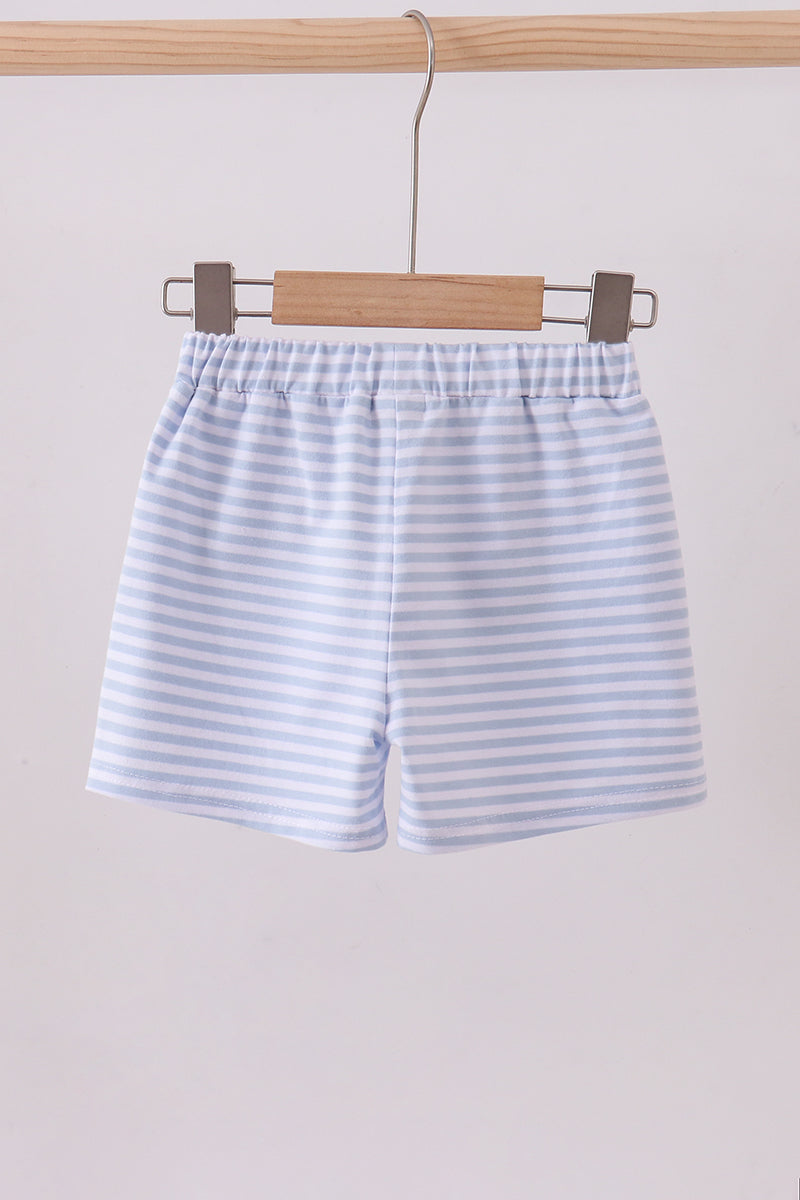 Premium Blue&white stripe shorts - Aaria Tees Aaria Tees