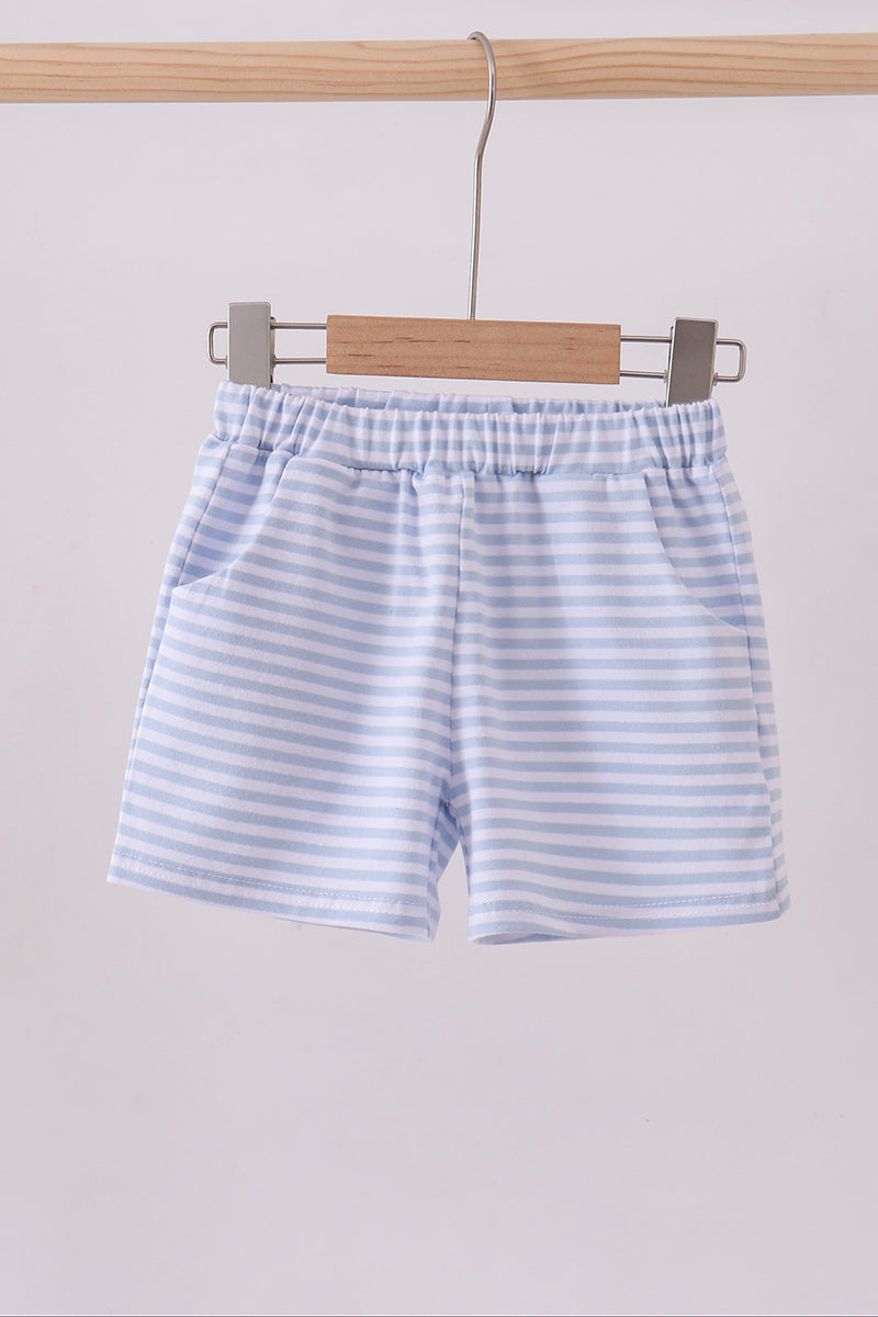 Premium Blue&white stripe shorts - Aaria Tees Aaria Tees
