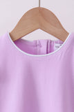 Purple flutter sleeve scalloped top Aaria Tees