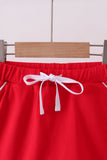 Red scallop hem bow skort Aaria Tees