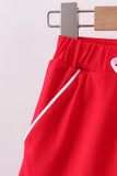 Red scallop hem bow skort Aaria Tees