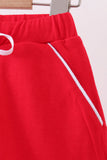 Red scallop hem bow skort Aaria Tees