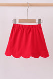 Red scallop hem bow skort Aaria Tees
