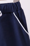 Navy scallop hem bow skort Aaria Tees