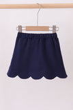 Navy scallop hem bow skort Aaria Tees
