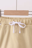 Khaki scallop hem bow skort Aaria Tees