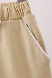 Khaki scallop hem bow skort Aaria Tees