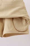 Khaki scallop hem bow skort Aaria Tees