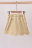 Khaki scallop hem bow skort Aaria Tees