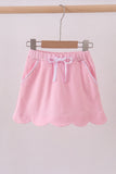 Pink scallop hem bow skort Aaria Tees