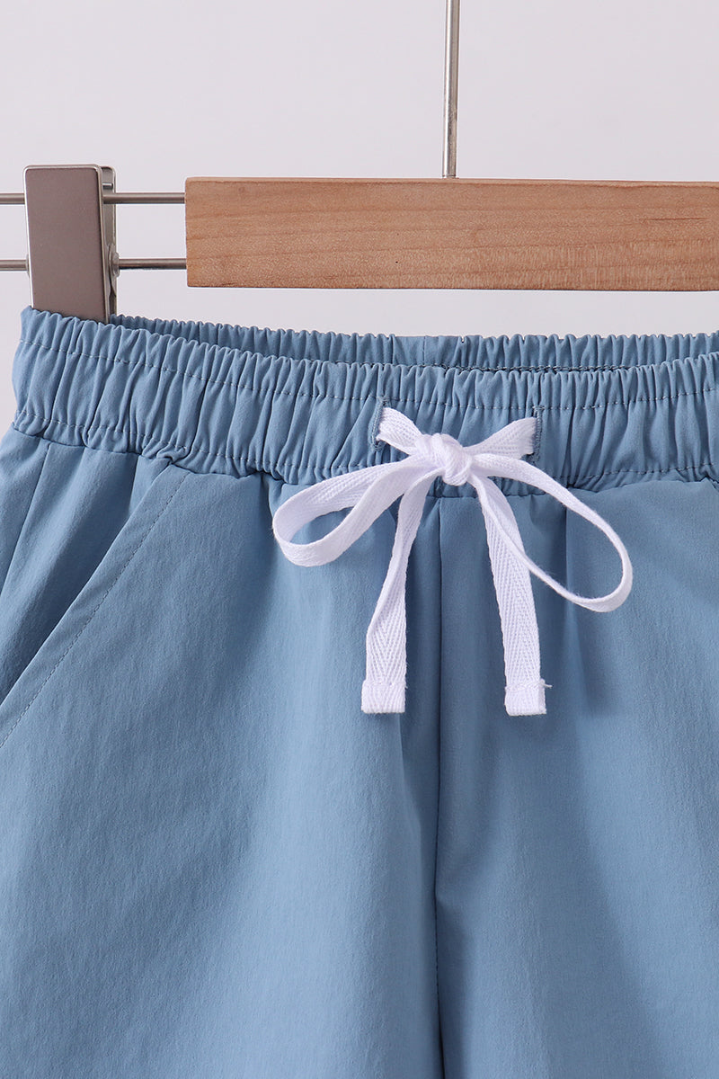 Dusty blue pocket performance shorts - Aaria Tees Aaria Tees
