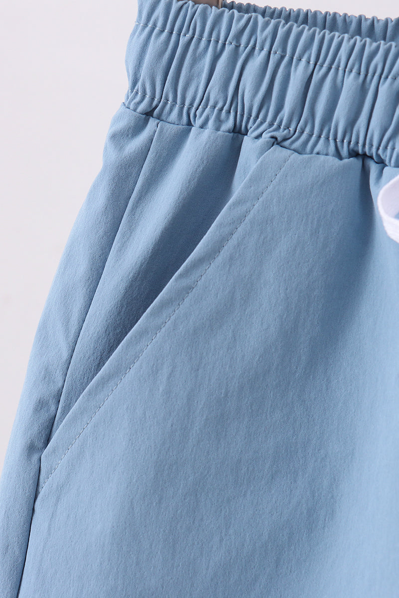 Dusty blue pocket performance shorts - Aaria Tees Aaria Tees