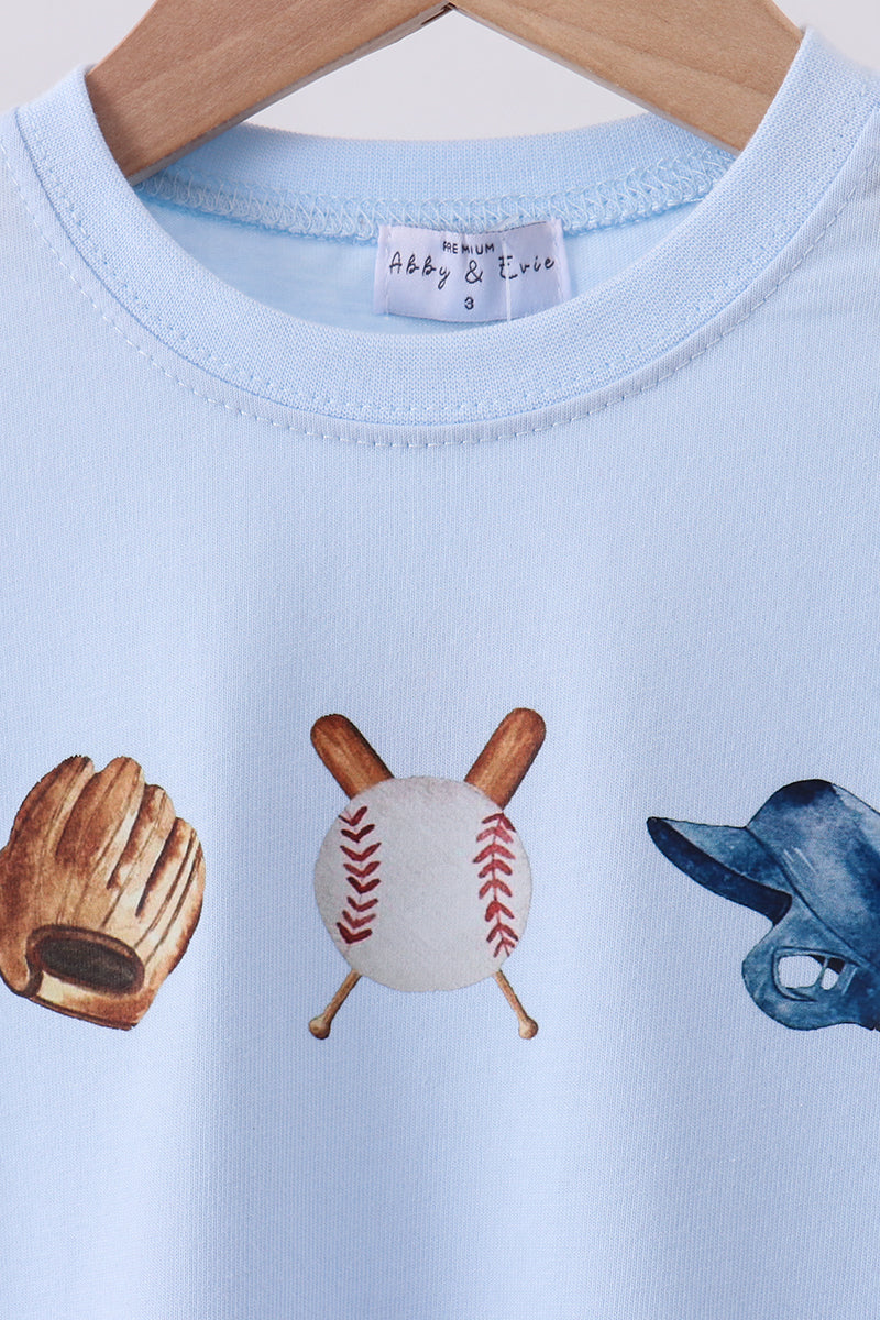 Blue baseball graphic top - Aaria Tees Aaria Tees