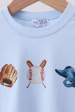 Blue baseball graphic top - Aaria Tees Aaria Tees