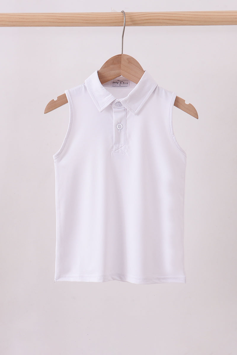 White everyday Collared Tank - Aaria Tees Aaria Tees