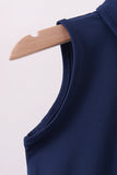 Blue everyday Collared Tank Aaria Tees
