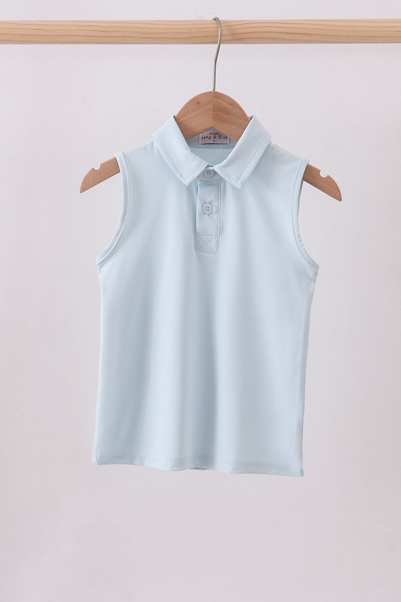Sky everyday Knit Collared Tank - Aaria Tees Aaria Tees