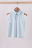 Sky everyday Knit Collared Tank - Aaria Tees Aaria Tees