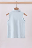 Sky everyday Knit Collared Tank - Aaria Tees Aaria Tees
