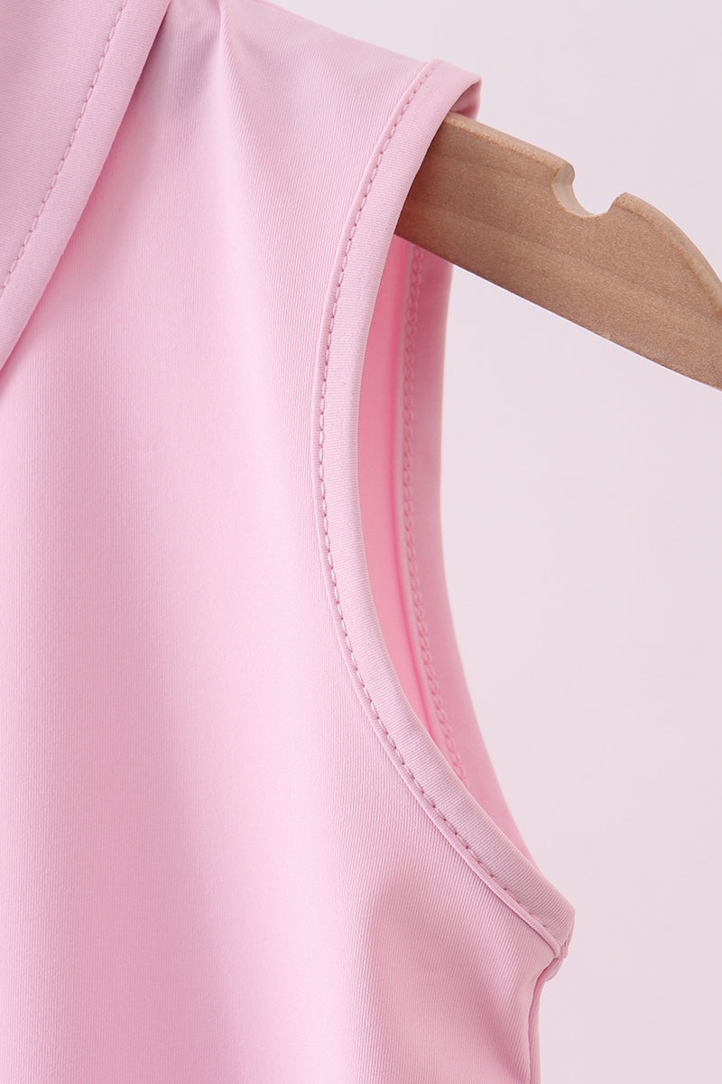 Pink everyday Knit Collared Tank - Aaria Tees Aaria Tees