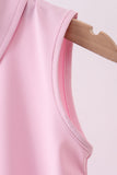 Pink everyday Knit Collared Tank - Aaria Tees Aaria Tees