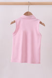 Pink everyday Knit Collared Tank - Aaria Tees Aaria Tees