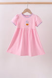 Pink ghost pumpkin embroidery dress Aaria Tees