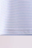Blue stripe Smirk face applique top Aaria Tees