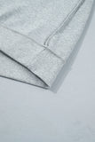 Light Grey Exposed Seam Mock Neck STATE Letter Graphic Loose Sweatshirt - Aaria Tees Aaria Tees