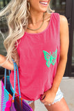 Yellow Cream Flower Graphic Casual Tank Top Aaria Tees
