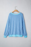 Myosotis Sequin Easter Eggs Twisted Rib Exposed Seam Color Block Top Aaria Tees