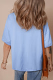 Myosotis 1776 American Flag Print Oversized Tee Aaria Tees