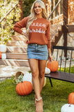Flamingo Hello Pumpkin Graphic Sweater - Aaria Tees Aaria Tees
