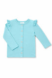Aqua Ruffle Cardigan - Aaria Tees Aaria Tees