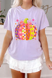 Orchid Petal Playful Pumpkin Printed Graphic T Shirt Aaria Tees
