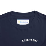 Mystery Noir Chicago Skyline Sunset Unisex Toddler Short Sleeve Tee - Aaria Tees Aaria Tees