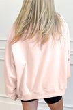 Apricot Pink Camo Print Letter Graphic Mock Neck Sweatshirt - Aaria Tees Aaria Tees