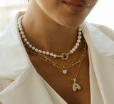 Pave Bubble Initial Necklace Aaria Tees