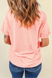 Pink Cute Doddle Bunny Easter Fashion Graphic Tee Aaria Tees