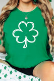 Bright Green St Patricks Day Lucky Shamrock Printed Casual Tee - Aaria Tees Aaria Tees