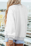 Light Grey Halloween Boo Slogan Ghost Print Reversible Mock Neck  Sweatshirt Aaria Tees