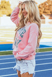 Pink Rugby Football GAME DAY Graphic Drop Shoulder Sweatshirt - Aaria Tees Aaria Tees