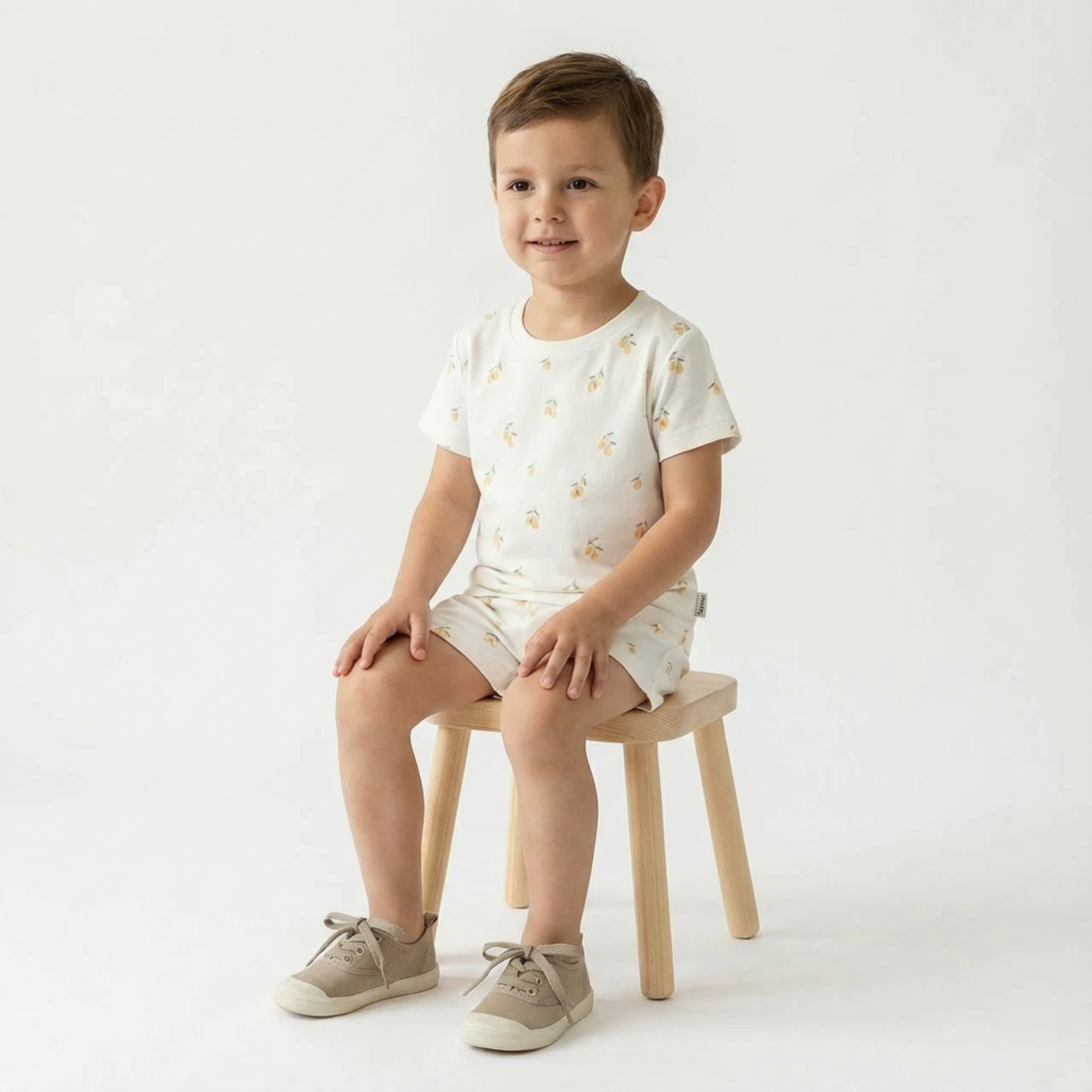 Organic Tee & Shorts Set - Lemons - Aaria Tees Aaria Tees