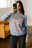 Sleet GAME DAY Checkered Letter Graphic Oversize Sweatshirt Aaria Tees