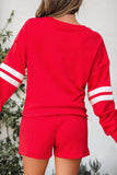 Fiery Red Glitter Game Day Slogan Football Patch Varsity Graphic Two Piece Set - Aaria Tees Aaria Tees