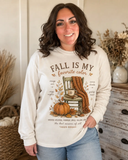 Fall is My Favorite Color Adult Long Sleeve Crewneck Tshirt - Aaria Tees Aaria Tees