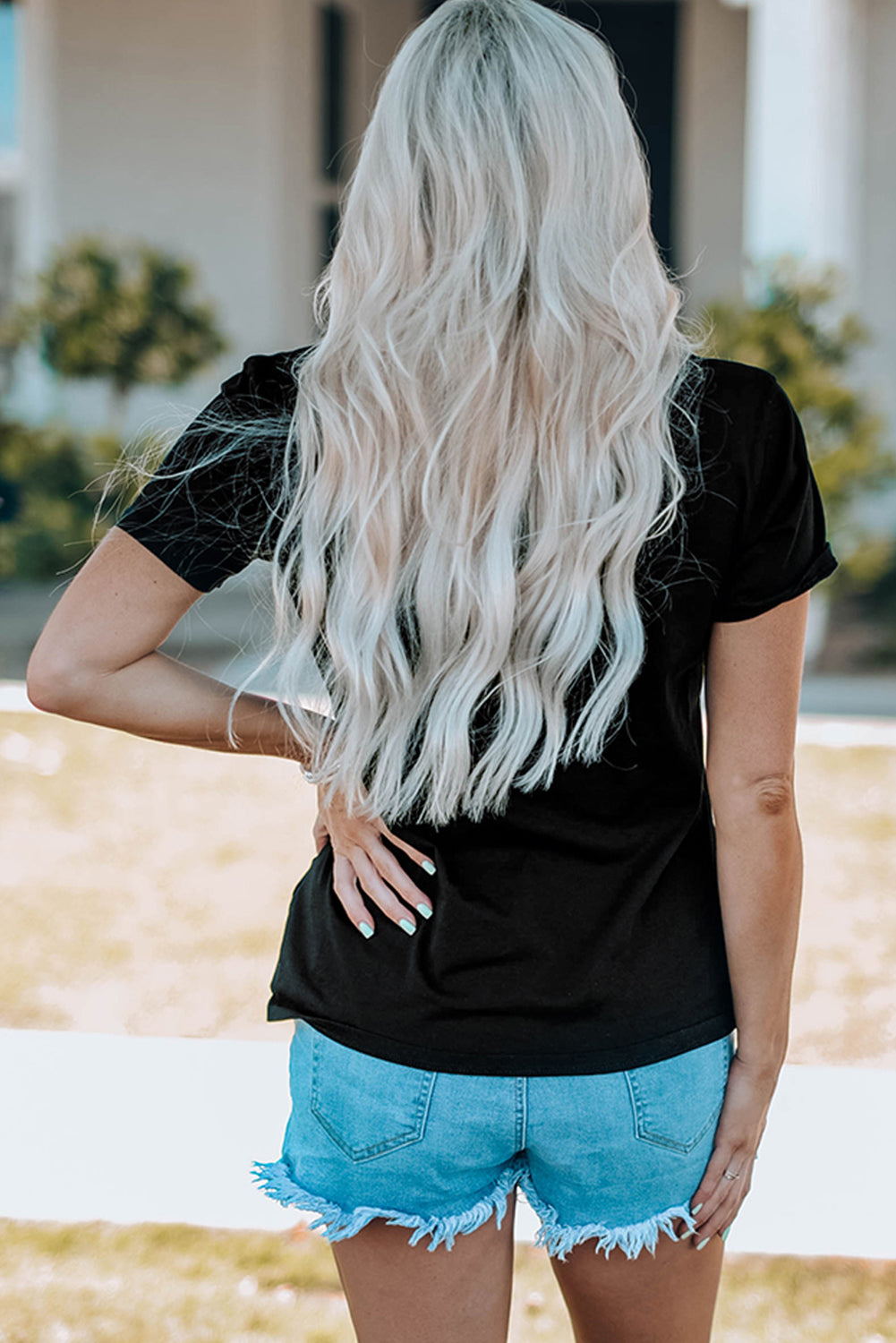 Black Sequined Crayfish Round Neck Graphic Tee - Aaria Tees Aaria Tees