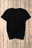 Black Retro Floral Print Crew Neck Casual T Shirt - Aaria Tees Aaria Tees